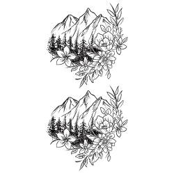 Temporäre tattoos Berg - 1 Blatt von Fake tattoos | Natur Tätowierung | Schwarz | Berg Klebetattoos, Herren, Damen - TATTOO YOUR STYLE von - Tattoo Your Style -