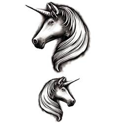 Temporäre tattoos Einhorn - 1 Blatt von Fake tattoos | Einhorn Tätowierung | Schwarz | Einhorn Klebetattoos, Herren, Damen - TATTOO YOUR STYLE von - Tattoo Your Style -