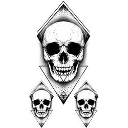 Temporäre tattoos Geometrischer Totenkopf - 1 Blatt von Fake tattoos | Totenkopf Tätowierung | Schwarz | Totenkopf Klebetattoos, Herren, Damen - TATTOO YOUR STYLE von - Tattoo Your Style -