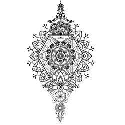Temporäre tattoos Große Mandala und Geometrie - 1 Blatt von Fake tattoos | Mandala Tätowierung | Schwarz | Mandala Klebetattoos, Damen - TATTOO YOUR STYLE von - Tattoo Your Style -