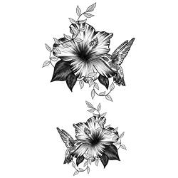 Temporäre tattoos Kolibri und Lilie - 1 Blatt von Fake tattoos | Kolibri Tätowierung | Schwarz | Kolibri Klebetattoos, Damen - TATTOO YOUR STYLE von - Tattoo Your Style -