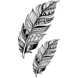Temporäre tattoos Mandala Feder - 1 Blatt von Fake tattoos | Feder Tätowierung | Schwarz | Feder Klebetattoos, Herren, Damen - TATTOO YOUR STYLE von - Tattoo Your Style -