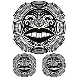 Temporäre tattoos Maori Runden - 1 Blatt von Fake tattoos | Maori Tätowierung | Schwarz | Maori Klebetattoos, Herren, Damen - TATTOO YOUR STYLE von - Tattoo Your Style -