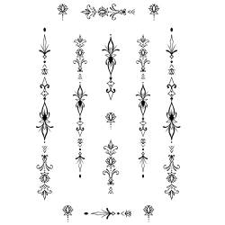 Temporäre tattoos Ornament - 1 Blatt von Fake tattoos | Ornamental Tätowierung | Arm, Schulter, Hals, Knöchel, Oberschenkel, Bein | Schwarz | Ornament Klebetattoos, Herren, Damen - TATTOO YOUR STYLE von - Tattoo Your Style -