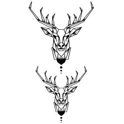 Temporäre tattoos geometrischer Hirsch - 1 Blatt von Fake tattoos | Tiere Tätowierung | Schwarz | Hirsch Klebetattoos, Herren, Damen - TATTOO YOUR STYLE von - Tattoo Your Style -