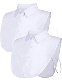 2 Stücke Fälschung Kragen Abnehmbare Bluse Dickey Kragen Half Shirts False Kragen für Damen Gefälligkeiten (Größe 2, Weiß) von Tatuo