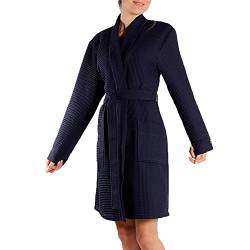 Taubert Spa Thalasso Short Kimono kurzer Bademantel 100 cm Pique XL Navy von Taubert