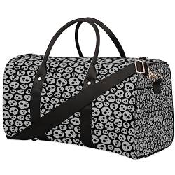 Graue Totenköpfe Print Reisetasche, Weekender Taschen für Frauen Reisen, Turnbeutel, Handgepäck Taschen für Flugzeuge, Duffle Bag für Männer Reisen, Weekender Tasche, Reise Duffle Bag, Grauer von Tavisto