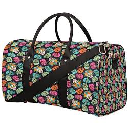 Kawaii Sugar Skull Reisetasche, Weekender Taschen für Frauen Reisen, Turnbeutel, Handgepäck Taschen für Flugzeuge, Duffle Bag für Männer Reisen, Weekender Tasche, Reise Duffle Bag, Kawaii Sugar Skull, von Tavisto