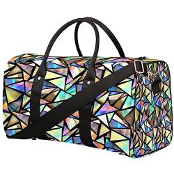 Regenbogen Geometrische Muster Reisetasche, Weekender Taschen für Frauen Reisen, Turnbeutel, Handgepäck Taschen für Flugzeuge, Duffle Bag für Männer Reisen, Weekender Tasche, Reise Duffle Bag, von Tavisto