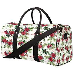 Weihnachtssterne Blumen Reisetasche, Weekender Taschen für Frauen Reisen, Turnbeutel, Handgepäck Taschen für Flugzeuge, Duffle Bag für Männer Reisen, Weekender Tasche, Reise Duffle Bag, von Tavisto