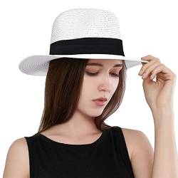 Taylormia Damen Panama Hut Strohhut faltbar Strand Sonnenhüt Sommer Fedora UPF 50 + von Taylormia