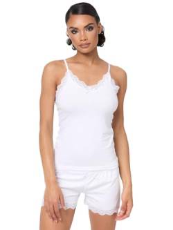 Tazzio Damen Shorty Nachtwäsche Unterwäsche Unterhemd und Panty 2er-Set Mehrpack Unterhosen Pantys F908 (Weiß, L) von Tazzio