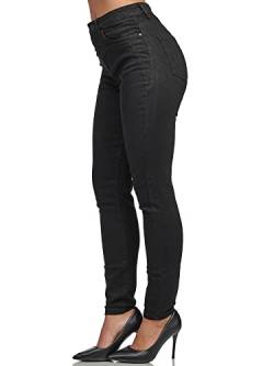 Tazzio Damen Skinny Fit Jeans High Waist Denim Jeanshose Slim Stretch Hose F107 Schwarz 38 von Tazzio