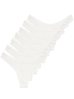 Tazzio Damen Slip 7er-Pack Unterhosen Slips Unterwäsche Pantys Mehrpack Schlüpfer Baumwolle Set F902 (Weiß, L) von Tazzio