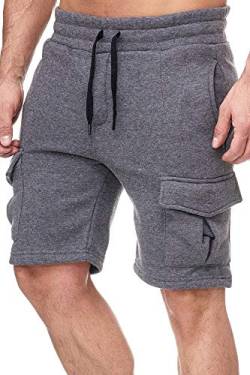 Tazzio Herren Cargo Shorts Sweatshort Jogginghose Fitnesshose Traininghose Sweatpants Sporthose Freizeithose (L, Anthrazit (18605)) von Tazzio