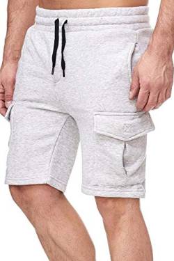 Tazzio Herren Cargo Shorts Sweatshort Jogginghose Fitnesshose Traininghose Sweatpants Sporthose Freizeithose (XL, Grau (18605)) von Tazzio
