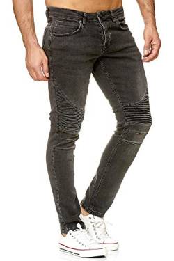 Tazzio Herren Denim Biker-Jeans Slim Fit M517-1 Schwarz 34/30 von Tazzio