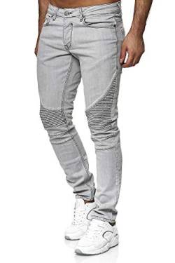 Tazzio Herren Denim Biker-Jeans Slim Fit M517-3 Grau 38/34 von Tazzio