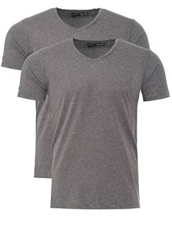 Tazzio Herren T-Shirt V-Ausschnitt V-Neck Shirt 2er-Pack Set E101 Anthrazit XXL von Tazzio