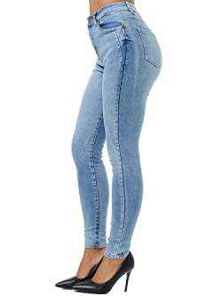 Tazzio Jeans Damen High Waist Denim Slim Skinny Fit Jeanshose Stretch Hose F107 (34, Hellblau) von Tazzio