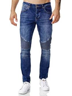 Tazzio Jeans Herren Slim Fit Biker Destroyed Look Stretch Jeanshose Hose Denim 16517 (33W/36L, Blau) von Tazzio