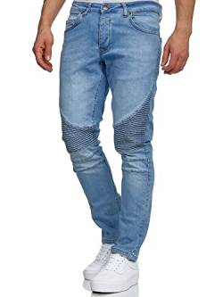 Tazzio Jeans Herren Slim Fit Biker Destroyed Look Stretch Jeanshose Hose Denim 16517 (33W/36L, Hellblau) von Tazzio