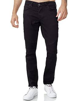 Tazzio Jeans Herren Slim Fit Biker Destroyed Look Stretch Jeanshose Hose Denim 16517 (36W/32L, Black) von Tazzio