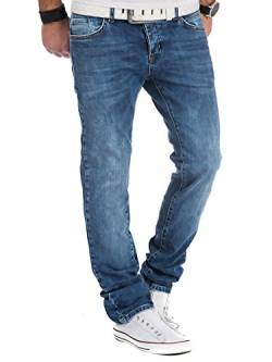 Tazzio Jeans Herren Slim Fit Jeanshose Stretch Designer Hose Denim (Blau, 33W / 30L) von Tazzio