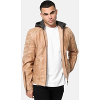 Tazzio Lederjacke A800 Biker-Look mit abnehmbarer Kapuze von Tazzio