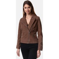 Tazzio Lederjacke F500 Damen Leder Jacke im Biker Look mit Zipper-Details & Reverskragen von Tazzio