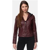 Tazzio Lederjacke F503 Damen Leder Jacke im Biker Look mit abnehmbarer Kapuze von Tazzio