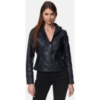 Tazzio Lederjacke F503 Damen Leder Jacke im Biker Look mit abnehmbarer Kapuze von Tazzio