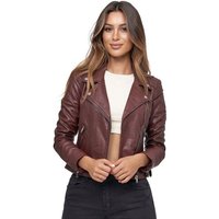 Tazzio Lederjacke F507 Biker Look mit coolen Zipper-Details & Reverskragen von Tazzio