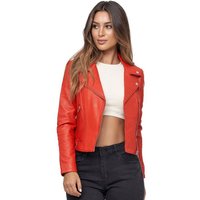 Tazzio Lederjacke F507 Biker Look mit coolen Zipper-Details & Reverskragen von Tazzio