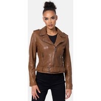 Tazzio Lederjacke F508 Biker Look mit coolen Zipper-Details & Reverskragen von Tazzio