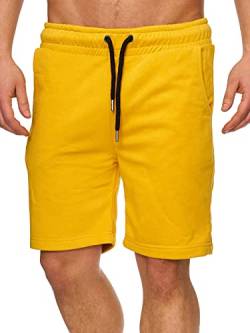 Tazzio Shorts Herren Sweatshorts Sweat Sporthose Kurze Hose Jogginghose Fitnesshose Traininghose Sweatpants 17600 (Mustard-Yellow, 3XL) von Tazzio