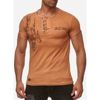 Tazzio T-Shirt 4050-1 Rundhalsshirt in Ölwaschung mit offenem Kragen und dezentem Used Look von Tazzio