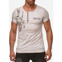 Tazzio T-Shirt 4050-1 Rundhalsshirt in Ölwaschung mit offenem Kragen und dezentem Used Look von Tazzio