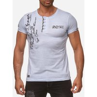 Tazzio T-Shirt 4050-1 Rundhalsshirt in Ölwaschung mit offenem Kragen und dezentem Used Look von Tazzio