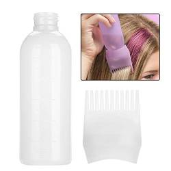 160ml Haarfärbeflasche Pinsel Shampoo Haarfarbe Ölkamm Applikator WerkzeugPink Kamm Flasche,Wurzelflasche,Ölbürste für Haare,Haarölkamm Sprühflasche,Haarfärbeflasche Applikator Co (Weiss) von Tbest