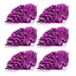 Tbest Cheerleader Pom Poms 6 / 12pcs Cheerleading Poms Metallfolie Pom Poms Squad Jubel Sport Party Dance Nützliches Zubehör(Rosenrot 12) von Tbest