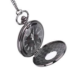 Tbest Taschenuhrkette,Reloj,Taschenuhr,Reloj Bolsillo Klassischer Quarz-Analog-Legierungs-Taschenuhr-Halsketten-Anhänger mit Kette von Tbest