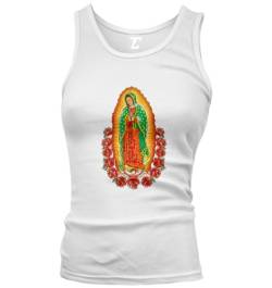 Our Lady of Guadalupe Jungfrau Mary Juniors Tanktop, Weiß, Klein von Tcombo