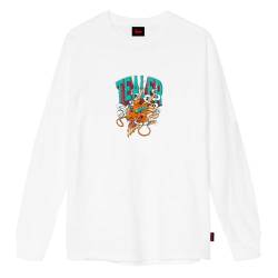 Tealer Herren Longsleeve Dragon's Breath White Tee T-Shirt, weiß, S von Tealer