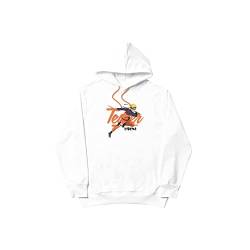 Tealer Unisex Hoodie Naruto Logo Kapuzenpullover, weiß, Small von Tealer