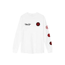Tealer Unisex Longsleeve Sasuke T-Shirt, weiß, M von Tealer