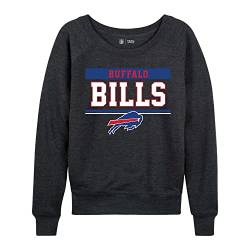 Team Fan Apparel NFL Damen-Fußballbekleidung, Rundhalsausschnitt, leicht, lockere Raglanärmel, Rundhalsausschnitt (Buffalo Bills, Schwarz, Größe M) von Team Fan Apparel