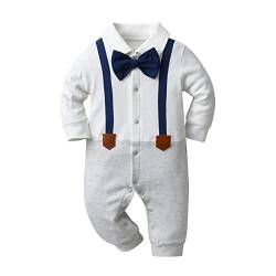 Tearfuty Baby Boy Outfit Fliege Langarm Strampler Hose Gentleman Kleidung Set für Fotoaufnahmen von Tearfuty