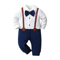 Tearfuty Baby Boy Outfit Fliege Langarm Strampler Hose Gentleman Kleidung Set für Fotoaufnahmen von Tearfuty
